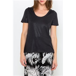Camiseta de lino Negro