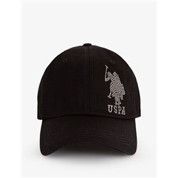 WOMENS TWILL RHINESTONE SIDE LOGO HAT