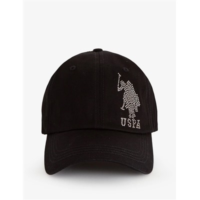 WOMENS TWILL RHINESTONE SIDE LOGO HAT