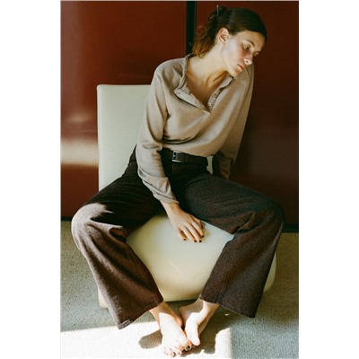 WASHED SLUB COTTON T-SHIRT