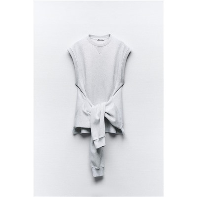 KNOTTED PLUSH SWEATSHIRT