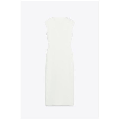 MIDI DRESS WITH BROOCH
