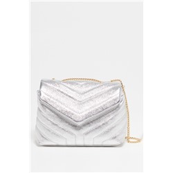 Bandolera de piel Mini Vivi Plateado