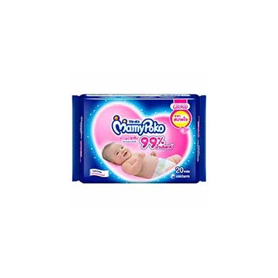 Детские влажные салфетки от Mamy Poko 20 шт / Mamy Poko Soft Baby Wipes 20 Sheets