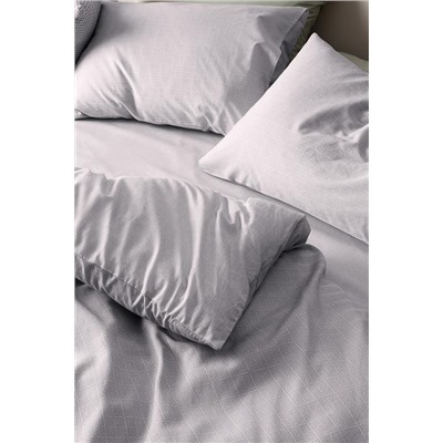 Odette King Size %100 Pamuk Ranforce Baskılı Nevresim Takımı - Gri