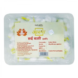 PATANJALI Aastha Cotton Wicks Haldi  Хлопковые фитили с ароматом куркумы 25г