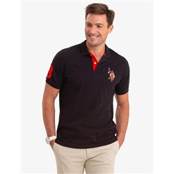 MULTI COLOR BIG LOGO SOLID POLO SHIRT