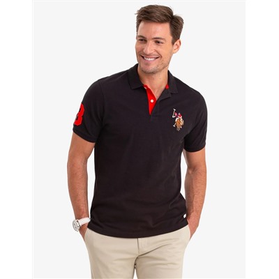 MULTI COLOR BIG LOGO SOLID POLO SHIRT