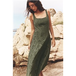 MIDI DRESS WITH CUTWORK EMBROIDERY