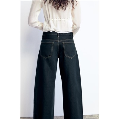JEANS TRF RELAXED MINI FOLD UP LOW RISE