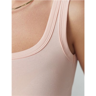 Топ облегающий из эластичного хлопка с квадратным вырезом каре