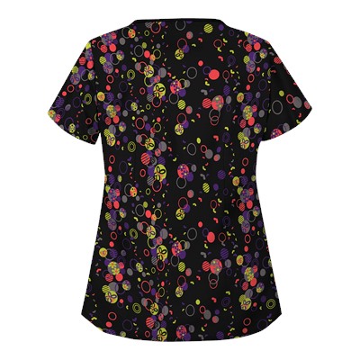 UA Circle Of Zenergy Black Mock Wrap Scrub Top