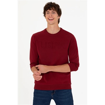 Erkek Bordo Basic Sweatshirt