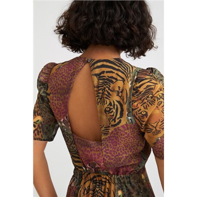 Vestido midi manga corta
