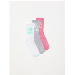 3-PACK OF RIBBED LONG UMBRO X LEFTIES SOCKS