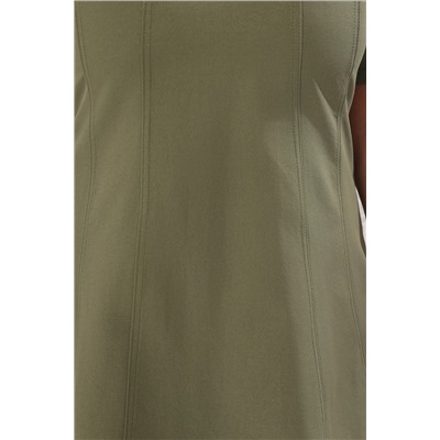 Haki Gabardin Dokuma Mini Büyük Beden Elbise TBBSS25AH00205