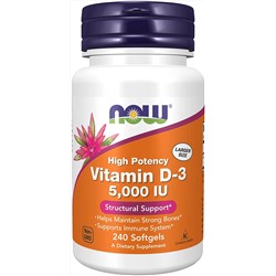 Пастилки NOW Chewable Vitamin D3 5000 IU, 70 г, 240 шт.