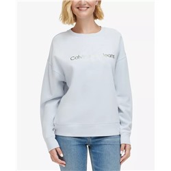 CALVIN KLEIN JEANS Women's West Village Foiled Logo-Print Sweatshirt