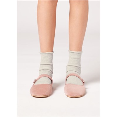 Kurze Socken mit Glitzer für Mädchen