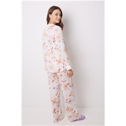 Pijama camisero largo viscosa flores