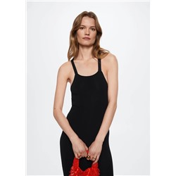 Vestido punto abertura -  Mujer | MANGO OUTLET España