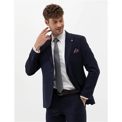 Lacivert Slim Fit Yün Takım Elbise