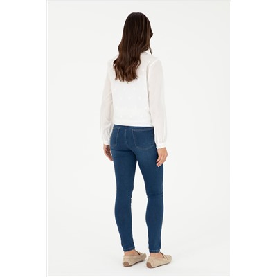 Kadın Koyu Mavi Skinny Fit Jean Pantolon