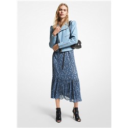 Pebbled Leather Puff-Sleeve Moto Jacket