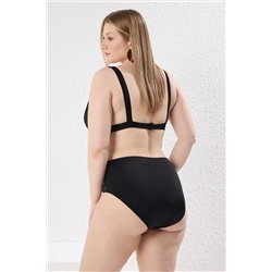 Siyah Yüksek Bel Basic Büyük Beden Bikini Altı TBBSS25CR00001