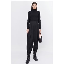 Pantalón carrot de tiro alto Negro