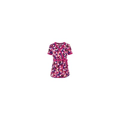 koi Scrubs Wild Flower Mock Wrap Print Top