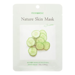 FOODAHOLIC NATURE SKIN MASK #CUCUMBER Тканевая маска для лица с экстрактом огурца 25г