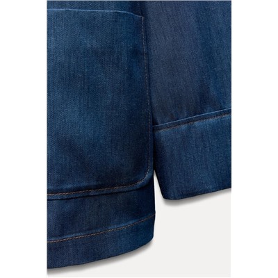 OVERSIZE DENIM-EFFECT BLAZER