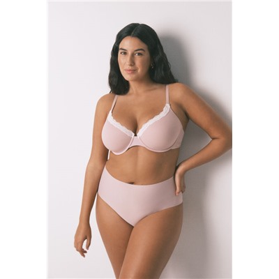 Braga alta clásica microfibra rosa