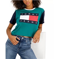TOMMY JEANS Women's Colorblocked Flag Logo T-Shirt