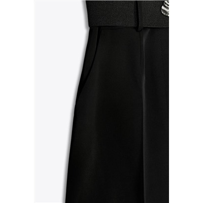 CREPE JUMPSUIT WITH BELT