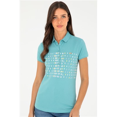Kadın Mint Polo Yaka Tişört