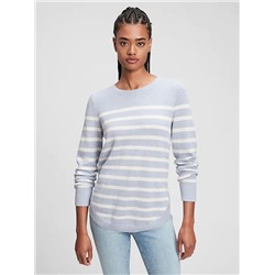 Curved Hem Crewneck Sweater