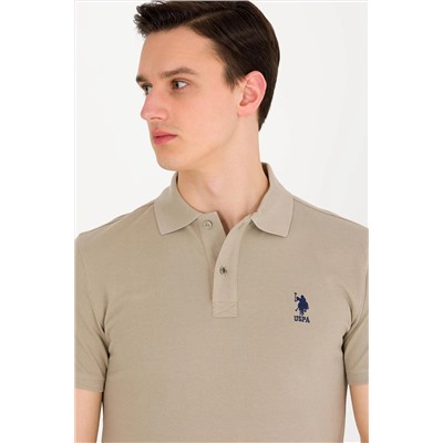Erkek Haki Basic Polo Yaka Tişört