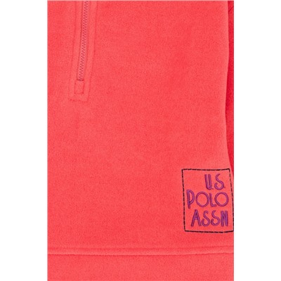 Kız Çocuk Pembe Polarlı Polo Yaka Sweatshirt