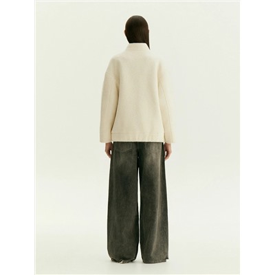 Бомбер с накладными карманами из шерсти, Куртка N084/adios