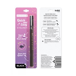 [SELFIE STAR] Подводка для глаз ЧЕРНАЯ со штампом СЕРДЦЕ 2 in 1 Selfie Star Quick & Easy Eyeliner Heart stamp Black, 1,2 г