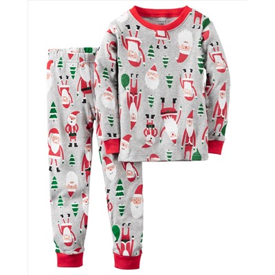 2-Piece Snug Fit Cotton Christmas PJs