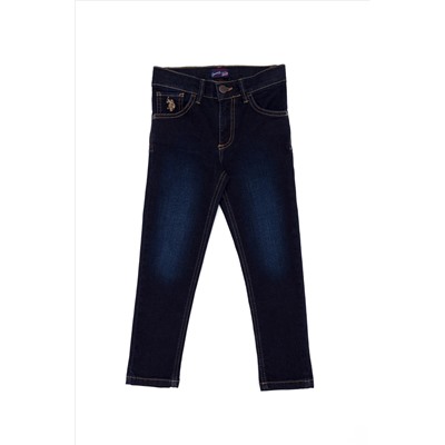 Kız Çocuk Koyu Mavi Jean Pantolon