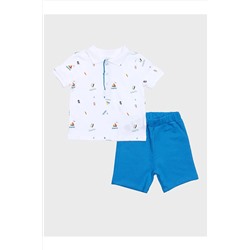 LC Waikiki, Polo Yaka Baskılı Erkek Bebek Tişört ve Şort 2'li Takım