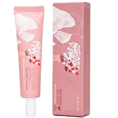 [GLAMFOX] Крем для век омолаживающий РЕТИНОЛ, БАКУЧИОЛ И МАСЛО ШИПОВНИКА Rosehip Oil Bakuchiol Retinol Eye Cream, 30 мл