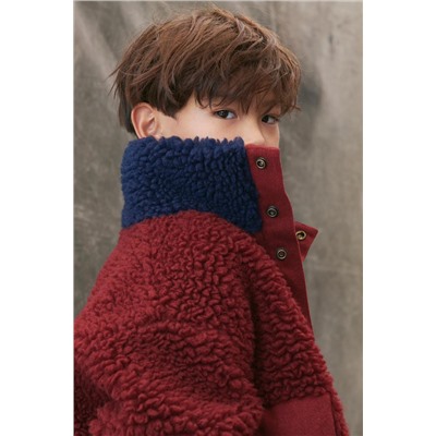 LIMITED EDITION CONTRAST FAUX SHEARLING JACKET