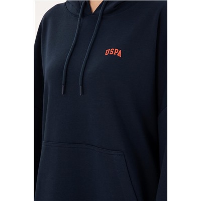 Kadın Lacivert Kapüşonlu Basic  Sweatshirt