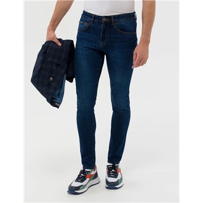 Lacivert Slim Fit Jean Pantolon