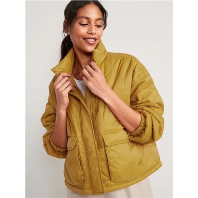 Packable Oversized Water-Resistant Quilted Jacket for Women